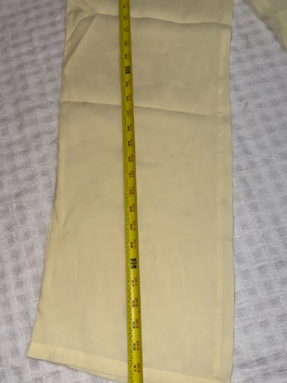 ZARA Pale Yellow Wide Leg Drawstring Pants Size M